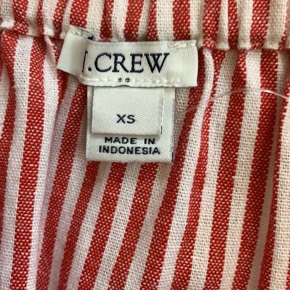 J Crew Factory Red and White Striped Cotton Linen Midi Skirt Size XS - Picture 4 of 5